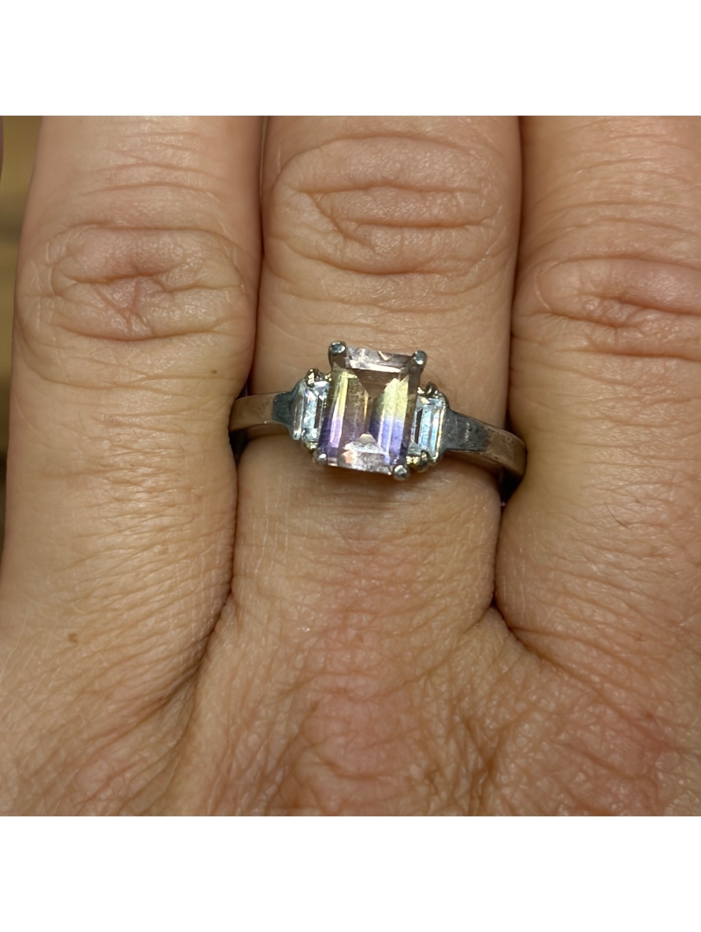 Ametrine and sterling silver ring size 8 vintage